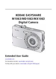 Kodak M 1063 manual. Camera Instructions.